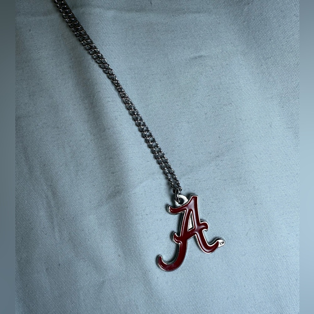 Red and Silver Alabama Pendant Necklace